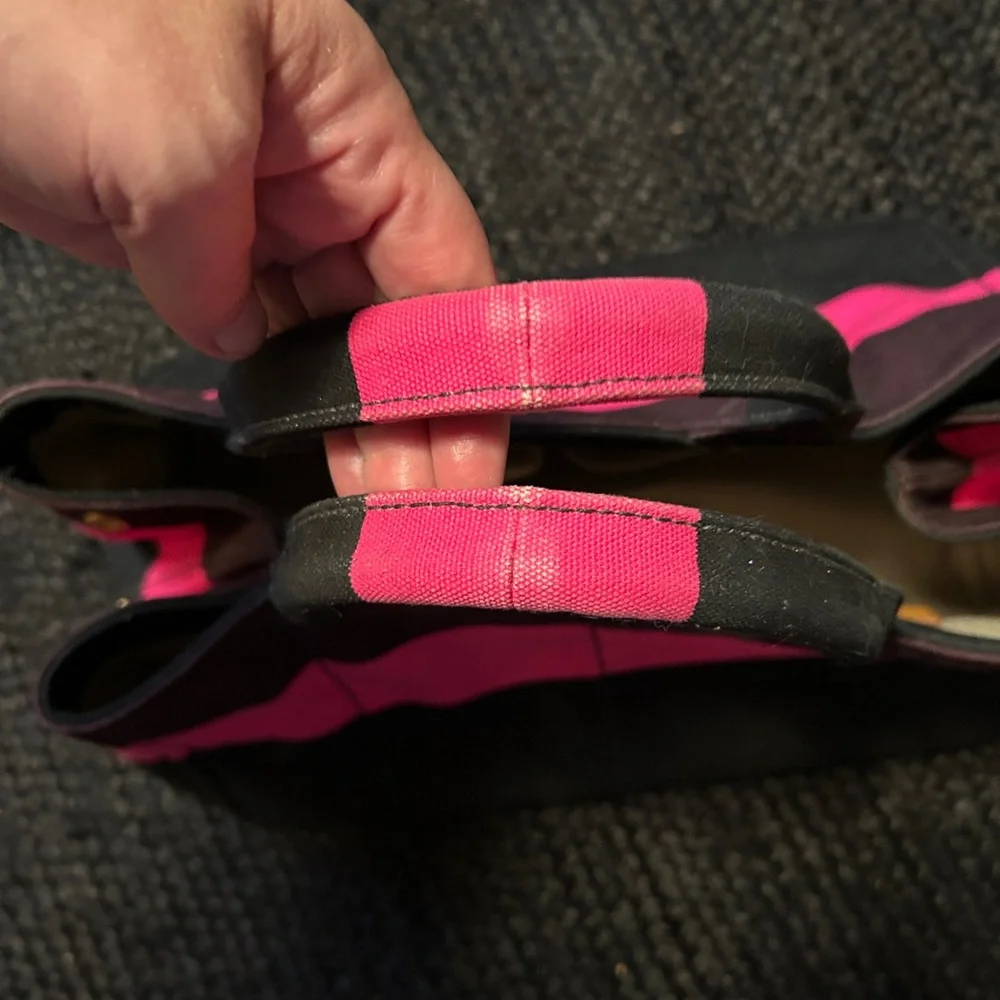 Prada Black and Pink Tote Bag Canapa Large.  Rare and Beautiful - Picture 8 of 14